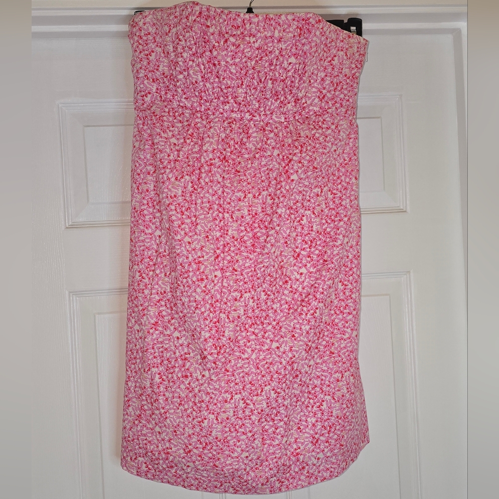 Lilly Pulitzer Pink Floral Strapless Dress